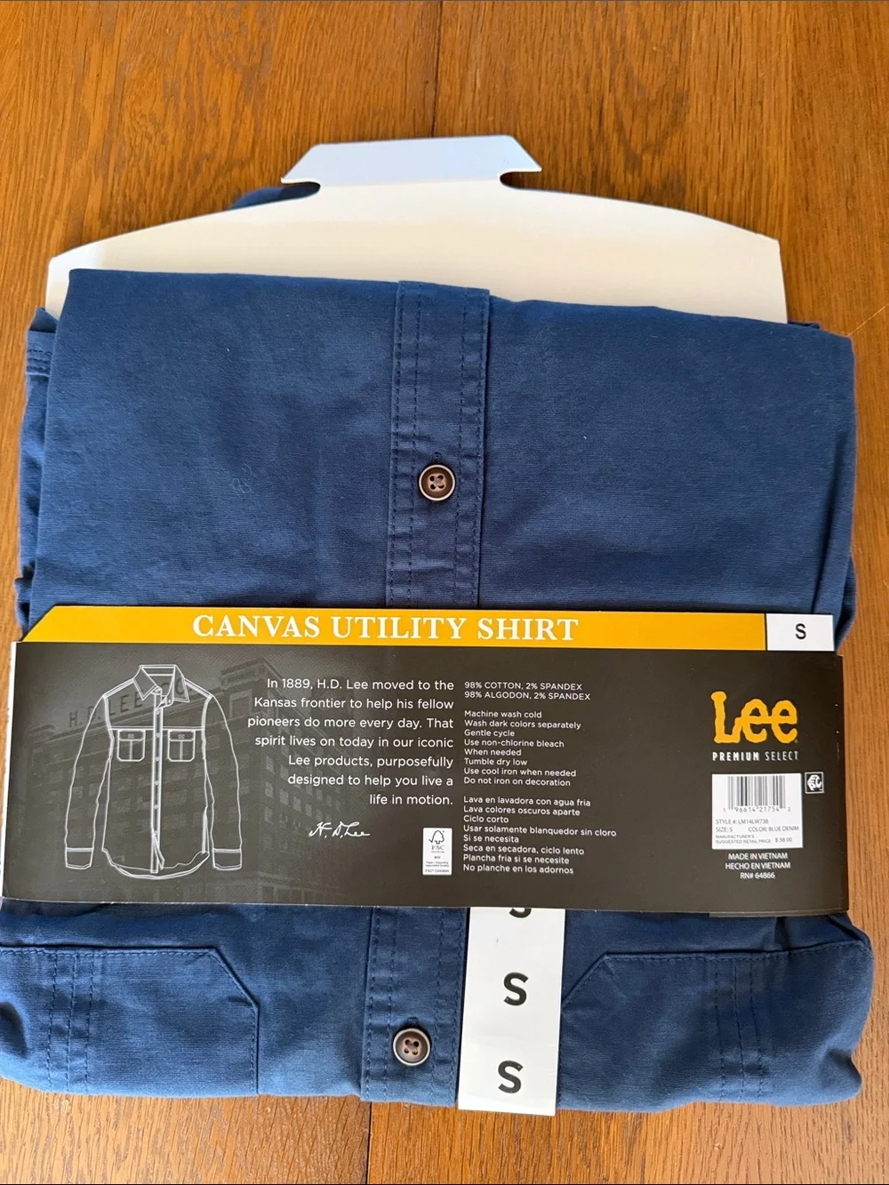 Lee Canvas Utility Shirt- Small - New